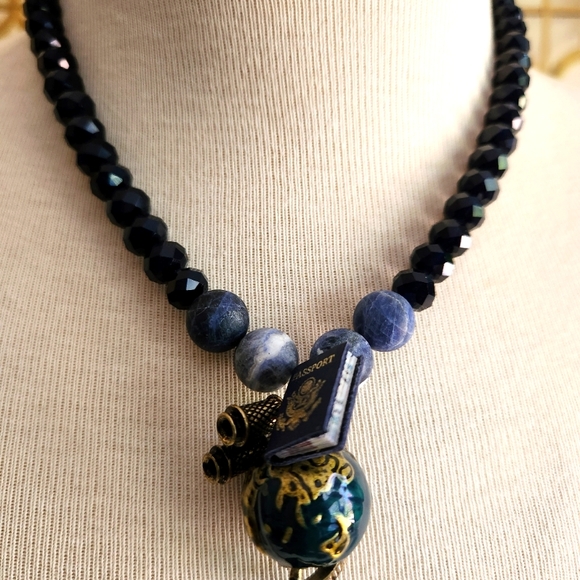 🌏 "See the World" Handcrafted Necklace 🌏 - One of a Kind - Picture 3 of 10